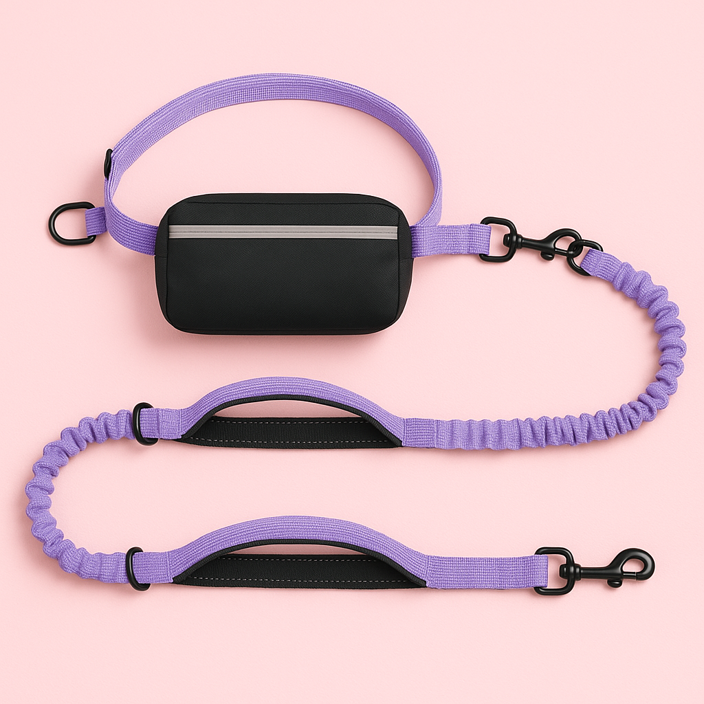 Hands Free Dog Leash with Zipper Pouch